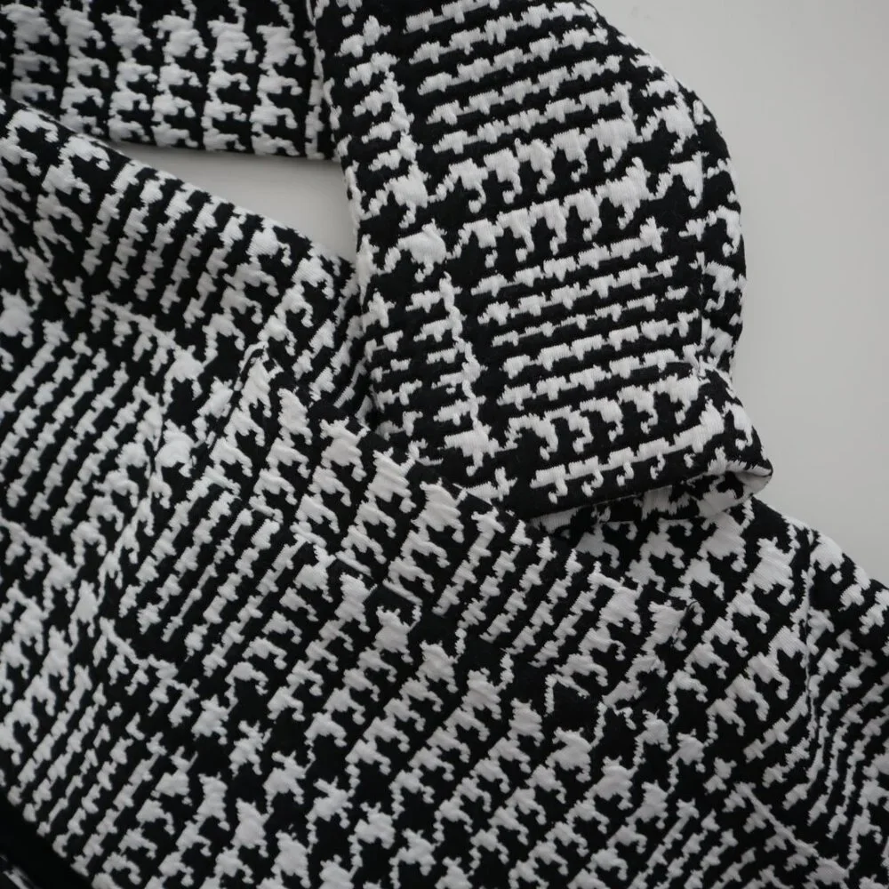 Carolina Belle Houndstooth Plaid Textured Coat | S